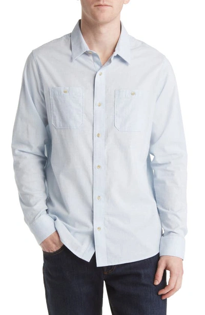 Travismathew Cloud Flannel Button-up Shirt In Heather Powder Blue