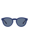 Polo Ralph Lauren 49mm Round Sunglasses In Royal Blue