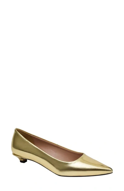 Linea Paolo Patent Pointed Toe Pump In Gold