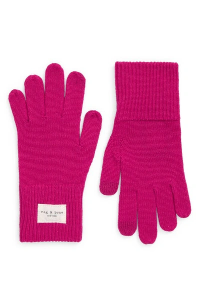 Rag & Bone Addison Wool Blend Touchscreen Gloves In Pink