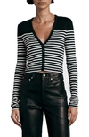 Rag & Bone Breton Stripe Crewneck Sweater In Blackmult