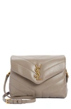 Saint Laurent Loulou Toy Ysl Matelasse Calfskin Envelope Crossbody Bag In Taupe