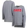 PRESSBOX PRESSBOX GRAY OKLAHOMA SOONERS PINEHURST CHENILLE RAGLAN PULLOVER SWEATSHIRT