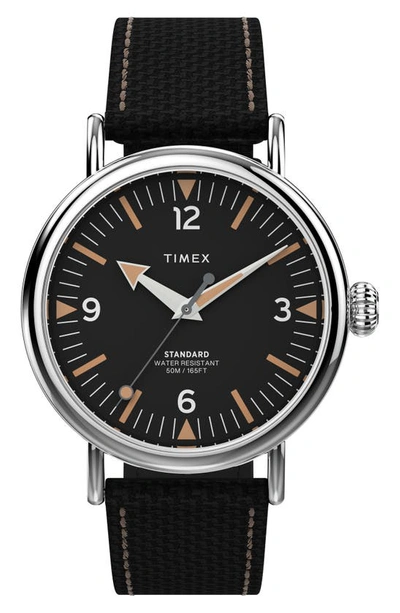 Timex Standard Stainless Steel Watch In Black