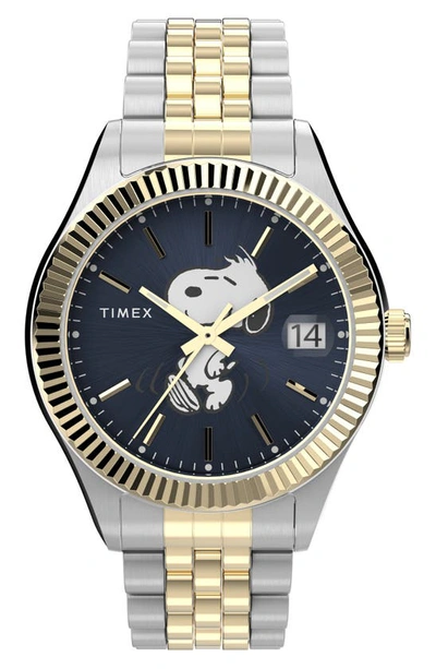 Timex Waterbury Legacy X Peanuts® Bracelet Watch, 36mm In Two Tone