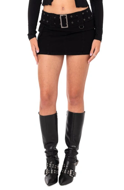 Edikted Roux Belted Miniskirt In Black