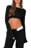 EDIKTED EDIKTED SHEER RAW HEM CROP TOP