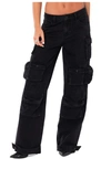 Edikted Oversize Cargo Jeans In Black