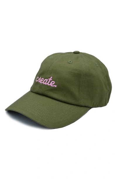 A Life Well Dressed Create Statement Baseball Cap In Green