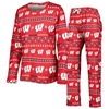 Concepts Sport Red Maryland Terrapins Holiday Long Sleeve T-shirt And Pants Sleep Set In Red