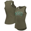 BOXERCRAFT OLIVE MICHIGAN STATE SPARTANS ADRIENNE TANK TOP