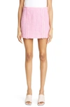 Rotate Birger Christensen Lina Zip-detailed Bouclé-tweed Mini Skirt In Cotton Candy