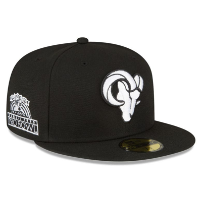 New Era Black Los Angeles Rams 1990 Pro Bowl Side Patch 59fifty Fitted Hat