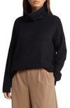 Eileen Fisher Turtleneck Organic Cotton & Recycled Cashmere Tunic Sweater In Black