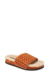 Rag & Bone Bailey Faux Shearling Lined Slipper In Sunset Suede