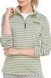 Vineyard Vines Microstripe Sankaty Half Zip Shep Shirt In Sage Heather