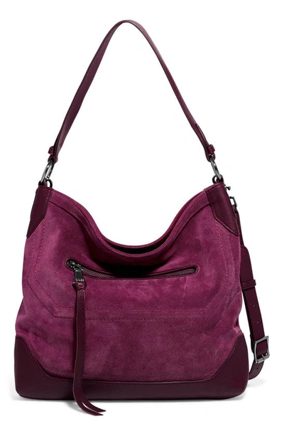 Aimee Kestenberg Bandit Convertible Hobo Bag In Berry Suede