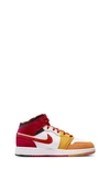 Jordan Air  1 Mid Se Sneakers In Paprika/ Cinnabar/ Black/ Gold