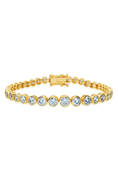 Crislu Graduated Bezel Bracelet In Gold