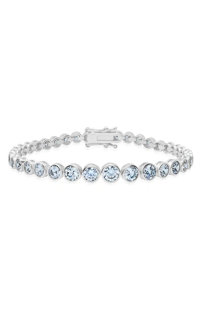 Crislu Graduated Bezel Bracelet In Platinum