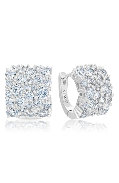 Crislu Pavé Huggie Hoop Earrings In Platinum