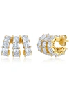 Crislu Cubic Zirconia Huggie Hoop Earrings In Gold