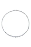Crislu Graduated Bezel Necklace In Platinum
