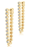 Crislu Graduated Bezel Drop Earrings In Gold