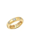 Crislu Flush Set Spaced Cubic Zirconia Eternity Ring In Gold