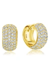 Crislu Pavé Huggie Hoop Earrings In Gold