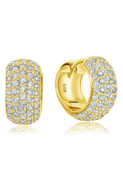 Crislu Pavé Huggie Hoop Earrings In Gold