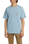 Carhartt Logo Pocket T-shirt In Misty Sky