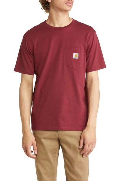 Carhartt Logo-patch Cotton T-shirt In Red
