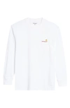 Carhartt Embroidered Long Sleeve Organic Cotton Pocket T-shirt In White