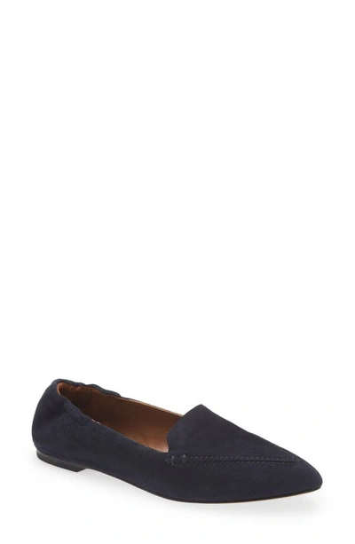 Cordani Valleria Pointed Toe Flat In Navy Suede