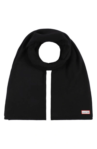 Hunter Play Essential Recycled Polyester Blend Scarf In Black