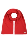 Hunter Play Essential Recycled Polyester Blend Scarf In Logo Red