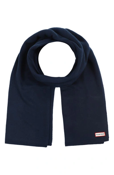 Hunter Play Essential Recycled Polyester Blend Scarf In Valtameri Blue