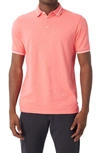 Good Man Brand Match Point Tipped Slub Short Sleeve Polo In Sunkist Coral