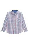 Andy & Evan Kids' Pastel Check Sport Shirt In Red