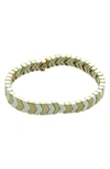Olivia Welles Mya Chevron Bracelet In Worn Gold / Silver