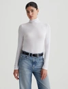 Ag The Chels Long Sleeve Ribbed Turtleneck In True White