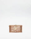 DOLCE & GABBANA DOLCE BOX CLUTCH IN SINT GLASS AND LACE,BB6232AD76280009