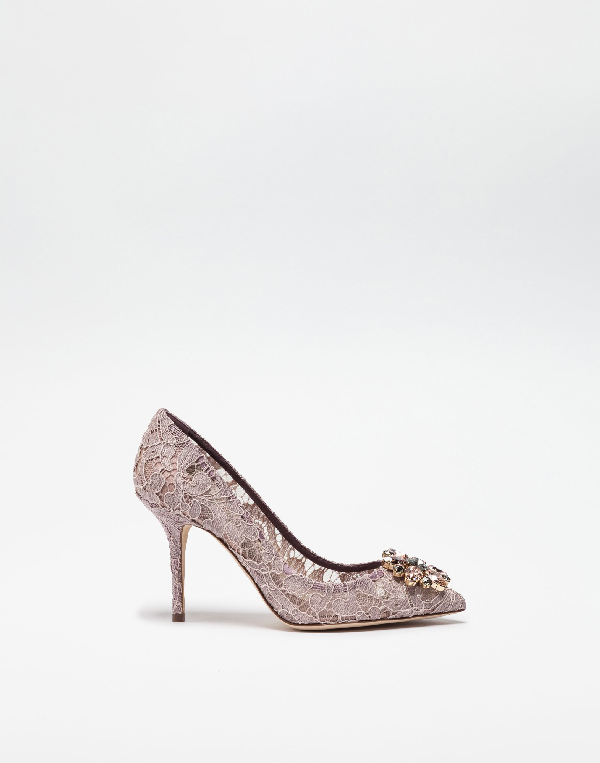 pump in taormina lace with crystals