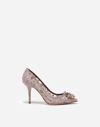 Dolce & Gabbana Bellucci 90 Taormina Lace Pumps With Brooch Detail In Blush