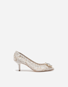 DOLCE & GABBANA PUMP IN TAORMINA LACE WITH CRYSTALS,CD0066AL19880005