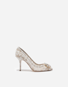 DOLCE & GABBANA PUMP IN TAORMINA LACE WITH CRYSTALS,CD0101AL19880005