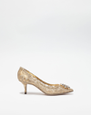 DOLCE & GABBANA LUREX LACE RAINBOW PUMPS WITH BROOCH DETAILING,CD0066AE63780997