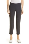 Eileen Fisher Petite Washable Stretch-crepe Slim Ankle Pants In Dark Gray