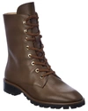Stuart Weitzman Laine Leather Combat Boot In Brown